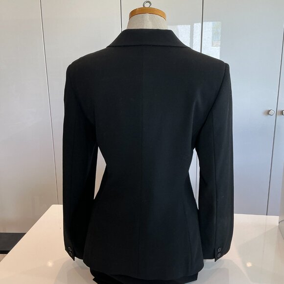 Piazza Sempione, Classic Black Blazer,  Size 46 Italian, Felted Jeweled - Picture 3 of 4